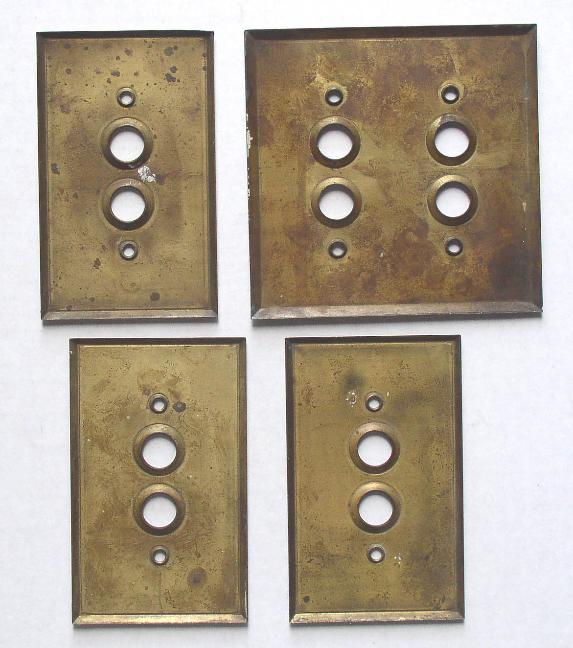 4 Antique Brass Push Button Switch Plates Covers Thingery Previews