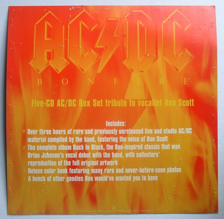 AC/DC / Bonfire Promo Flat Elektra 1997 – Thingery Previews Postviews ...