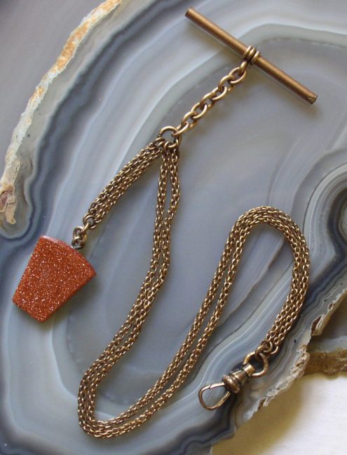Chain With Goldstone Fob