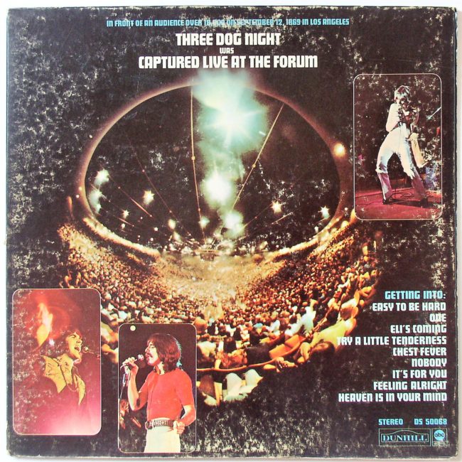 Three Dog Night / Captured Live At The Forum LP vg 1969 - Click Image to Close